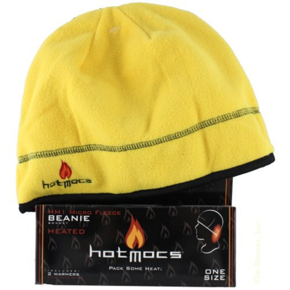 Hotmocs YELLOW or w/ Tassel Brown mix beanies NEW - Picture 3 of 3